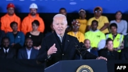 FILE - US President Joe Biden speaks on his economic policies at the Wisconsin Black Chamber of Commerce in Milwaukee, Wisconsin, on December 20, 2023.