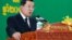 Prime minister Hun Sen speaks at Belty University. 