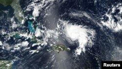 29일 촬영한 허리케인 '도리안'의 위성사진.