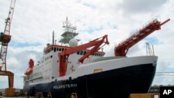 The German Arctic research vessel Polarstern is docked for maintenance in Bremerhaven, Germany, July 3, 2019. 
