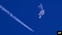 2023年2月4日南卡罗来纳州海岸附近大西洋上空一个气球的残骸