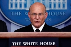 Navy Adm. Michael Gilday, Chief of Naval Operations, speaks about the coronavirus in the James Brady Press Briefing Room of the White House, April 1, 2020, in Washington.