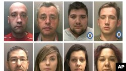 In this photo, issued July 5, 2019, by Britain's West Midlands Police, shows members of a modern-day slavery ring in the UK. Reporting restrictions were lifted Friday, allowing details to be published about the group who left more than 400 victims.