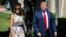 El presidente de EE.UU., Donald Trump, y la primera dama Melania Trump, llegan a la iglesia episcopal Bethesda by the Sea, en Palm Beach, Florida, para el servicio religioso del Domingo de Pascua. Abril 21 de 2019. (REUTERS/Al Drago)