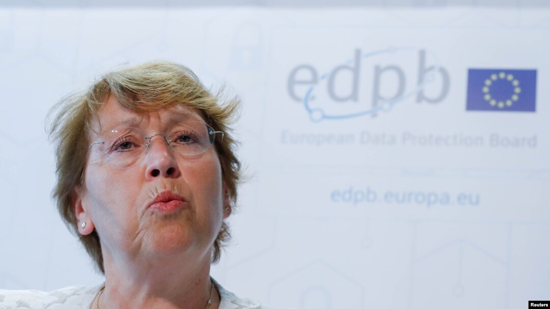 Andrea Jelinek, the head of the European Data Protection Board (EDPB), a new European body created to enforce the General Data Protection Regulation (GDPR), gives a news conference on the day the European data privacy regulation enters into force, in Brussels, Belgium, May 25, 2018. 