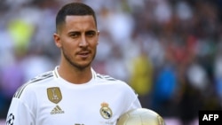 Eden Hazard lors de sa présentation au Real Madrid le 13 juin 2019.