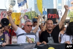 Families and supporters of Israeli hostages held by Hamas in Gaza since Oct. 7 set out on a protest march from Tel Aviv toward Jerusalem in an attempt to pressure their government to negotiate a deal to release their loved ones, on July 10, 2024.