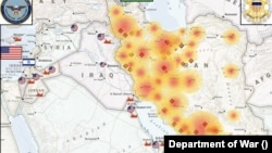 نەخشەی گرافیکی هێرشەکانی سەر ئێران