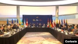 Reunión del Grupo de Lima en Gatinaeu, Canadá. El encuentro del grupo regional incorpora por primera vez a Bolivia y Haití. Febrero 20 de 2020. Cortesía, Centro de Comunicación Nacional,