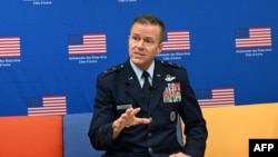 US Africa Command's Major General Kenneth Ekman gestures as he addresses a news conference at the US Embassy in Abidjan, Côte d'Ivoire, on July 24, 2024.