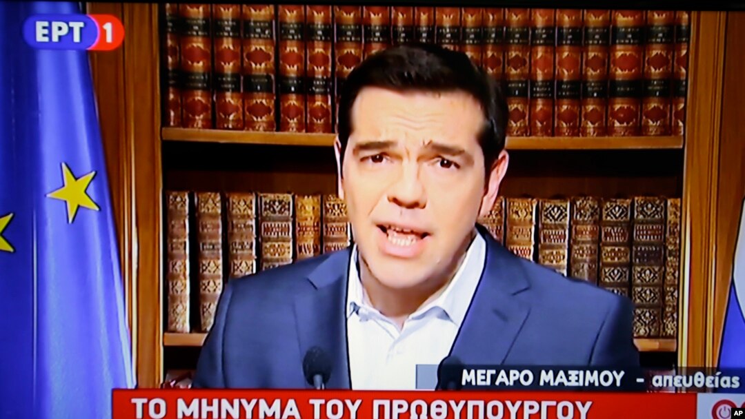 PM Alexis Tsipras mendesak rakyat Yunani agar memberi suara “tidak” dalam referendum hari Minggu 5/7 (foto: dok).
