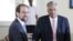 FILE - U.N. High Commissioner for Human Rights Zeid Ra’ad Al Hussein, left, shakes hands with Sri Lankan Prime Minister Ranil Wickremesinghe during their meeting in Colombo, Feb. 9, 2016. The human rights chief was assessing the country's progress in prosecuting alleged war crimes. 