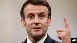 ပြင်သစ်သမ္မတ Emmanuel Macron. (ဇန်နဝါရီ ၂၀၊ ၂၀၂၂)