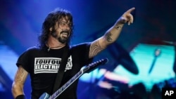 FILE - Dave Grohl of the band Foo Fighters performs at the Rock in Rio music festival in Rio de Janeiro, Brazil.