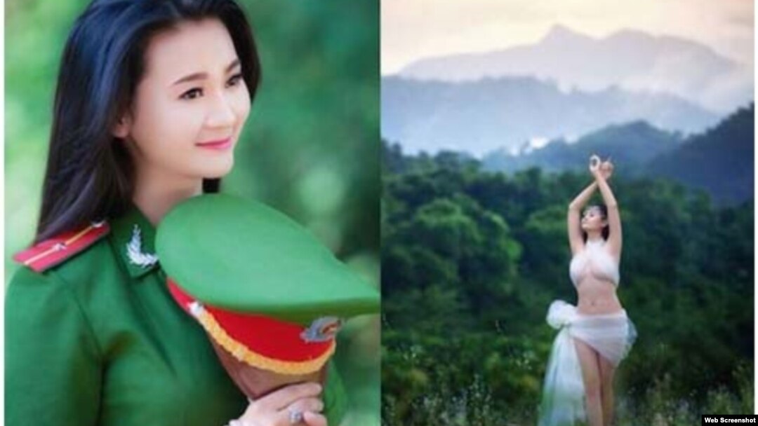 Sau khi bộ ảnh gợi cảm được lan truyền nữ, cảnh sát Phương Thảo đã bị cơ quan khiển trách, và họp xét kỷ luật (ảnh chụp từ website VN).