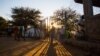 Many come and go freely outside Mother of Mercy hospital. Nuba Mountains. (Adam Bailes/VOA News)