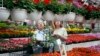 FILE - On the day before Mother's Day, Mary Jane Boots, left, and Clara Carder shop at a greenhouse in Zelienople, Pa., for Mother's Day flowers for the women of their church in Fombell, Pa., May 10, 2014.