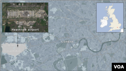 Une carte de l'aérport de Heathrow.