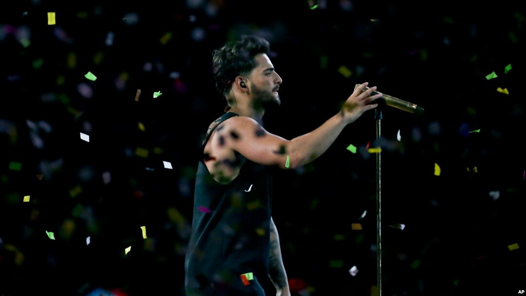 Colombian singer Maluma performs during the Viña del Mar International Song Festival at the Quinta Vergara in Viña del Mar, Chile, Feb. 24, 2017. 