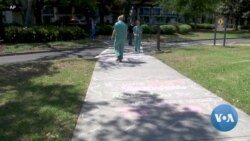 Sidewalk Chalk Messages Lift Spirits of US Medical Workers