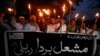 Protesters condemn the killing of Abdul Wali Khan University student Mashal Khan, after he was accused of blasphemy, during a protest in Peshawar, Pakistan, April 20, 2017. The banner reads, "We are all Mashal's Brothers." 