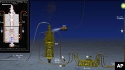 وێنه‌ی ئه‌و نه‌خشه‌یه‌ی که‌ کۆمپانیای BP به‌ ده‌سـتی جێبه‌جێی بکات بۆ ڕاگرتنی لێـچوونی نه‌وته‌که‌ی که‌نداوی مه‌کسیک