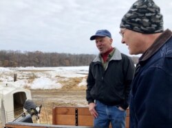 Constituent Ron Miller gives Rep. Pete Stauber a tour of his 1,800-head dairy farm in Little Falls, Minn. (Photo: C. Presutti)