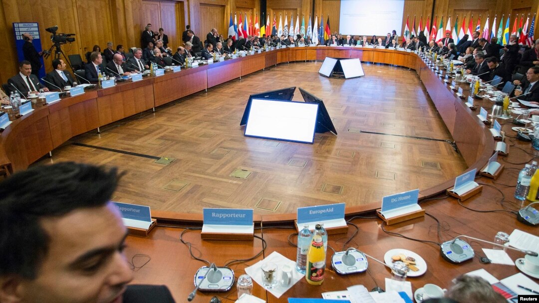 Konferensi membahas situasi pengungsi Suriah di Berlin, Selasa (28/10).