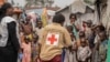 Red Cross officials spread awareness of mpox in the Don Bosco refugee camp in Goma, Democratic Republic of Congo, on Aug. 22, 2023.