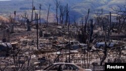 FILE PHOTO: Fire damage is shown in Lahaina, Maui