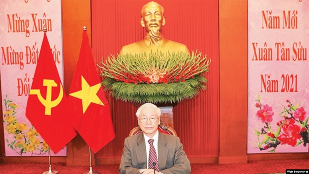 Ông Nguyễn Phú Trọng, hình chụp tháng Hai, 2021. Photo Dang Cong San