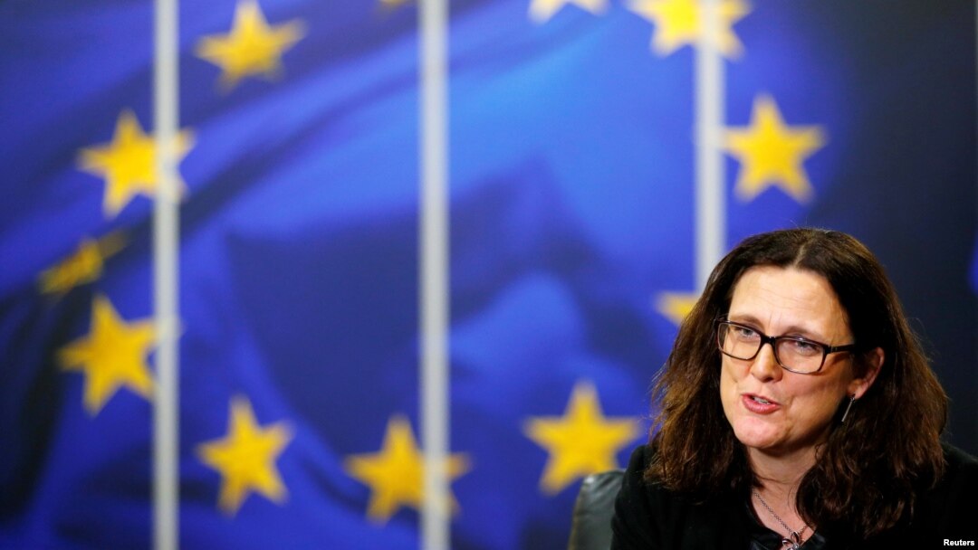 Ủy viên thương mại Châu Âu Cecilia Malmstrom nói Châu Âu không muốn bị trừng phạt vì những hành động xuất phát từ các cáo buộc Trung Quốc bán phá giá và nói rằng Washington và Brussels nên hợp tác với nhau.