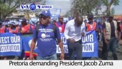 VOA60 Africa - South Africa: Multiple protests held around Pretoria demanding President Jacob Zuma resign