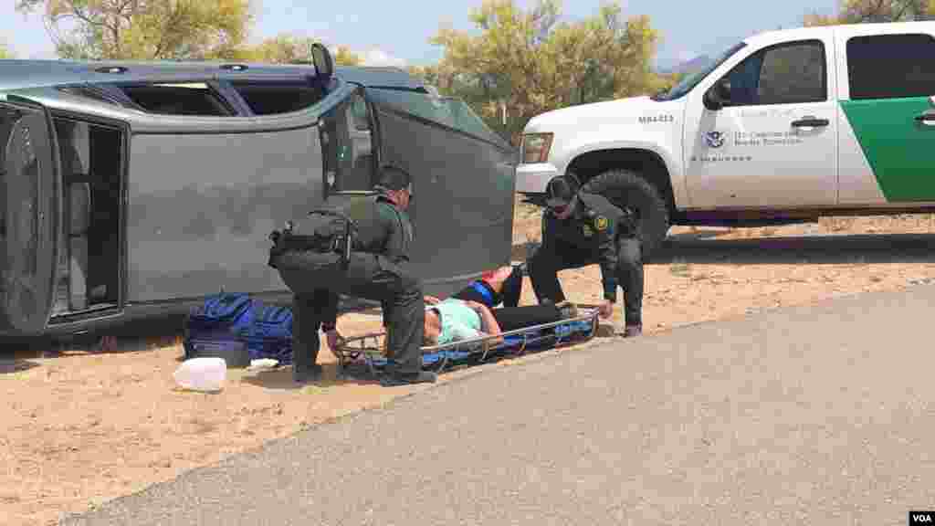 La Voz de América acompañó a agentes de la CBP en su centro de entrenamiento en Arizona donde mostraron cómo es&nbsp;el proceso del rescate de los migrantes por parte de las autoridades. Photo: Celia Mendoza - VOA