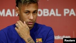 Neymar lors d'une conférence de presse à Tokyo, Japon, 13 juillet 2017.