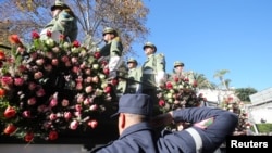 Funeral procession of Algeria's military chief Lieutenant general Ahmed Gaed Salah in Algiers, Algeria, Dec. 25, 2019.