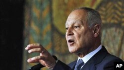 Egyptian FM Ahmed Aboul Gheit speaks during a news-conference in Sofia, 08 Dec 2010