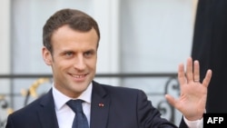 Le président français Emmanuel Macron au palais présidentiel de l'Elysée à Paris, le 21 février 2018.