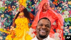 Kehinde Wiley poses for a portrait at Sean Kelly Gallery, Thursday, April 27, 2023, in New York. (Photo by Charles Sykes/Invision/AP)