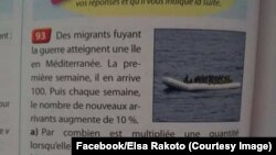 La page de l’exercice du livre Hyperbole, édition 2017. (Facebook/Elsa Rakoto)