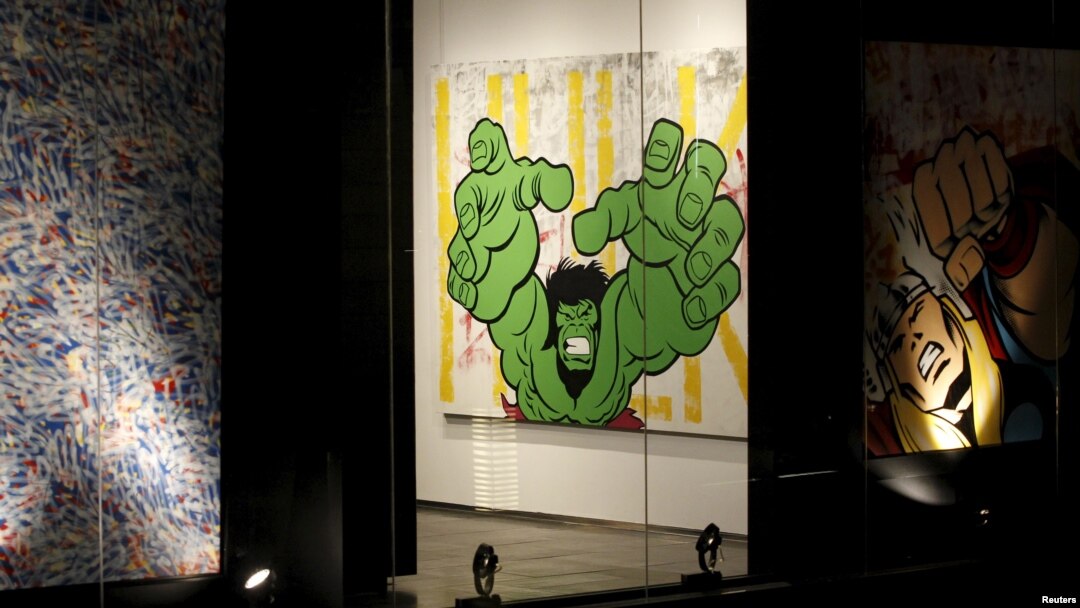 Artwork by Richie Mirando better known as Seen on display at a gallery in the Dubai International Financial Center, Nov. 25, 2014.