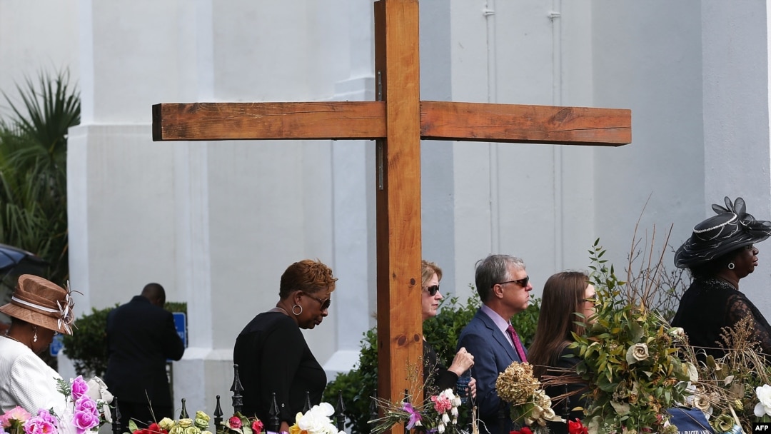 Sahrana Sintije Herd u Metodističkoj episkopalnoj crkvi u Čarlstonu, gde je ubijena uz još osam osoba u masovnom ubistvu 17. juna. 