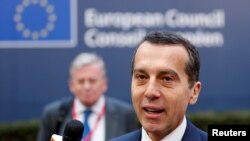 Kanselir Austria Christian Kern dalam KTT para pemimpin Uni Eropa di Brussels, Belgia, 15 Desember 2016. (Foto: dok). 