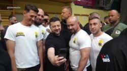 دیدار زلنسکی با نظامیان و کهنه‌سربازان اوکراینی در مسابقات ورزشی