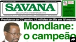 Capa do jornal Savana sobre o caso Mondlane