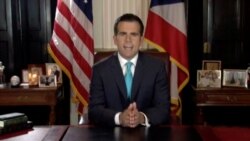 Puerto Rico Governor Ricardo Rossello speaks as he announces his resignation in San Juan, Puerto Rico, early July 25, 2019.