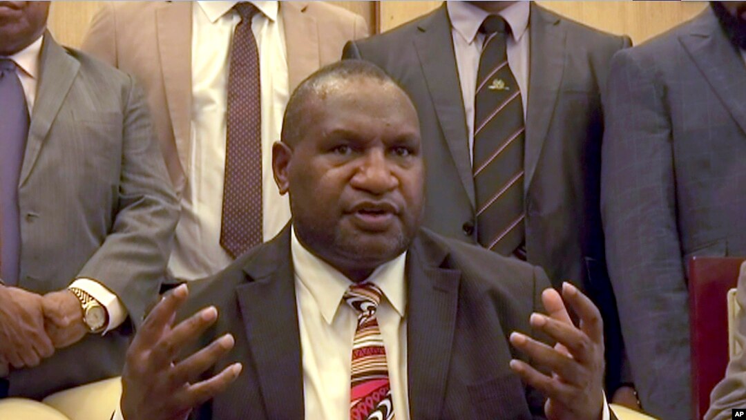 Perdana Menteri Papua Nugini James Marape, Kamis, 30 Mei 2019, di Port Moresby, Papua Nugini. (Foto: AP)