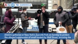 VOA60 America- Dozens gather in New York to protest supression of Gamestop stock sales
