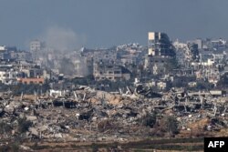 Kehancuran di Gaza utara akibat pengeboman Israel selama berminggu-minggu di wilayah Palestina di tengah pertempuran Israel dan Hamas. (Foto: AFP)