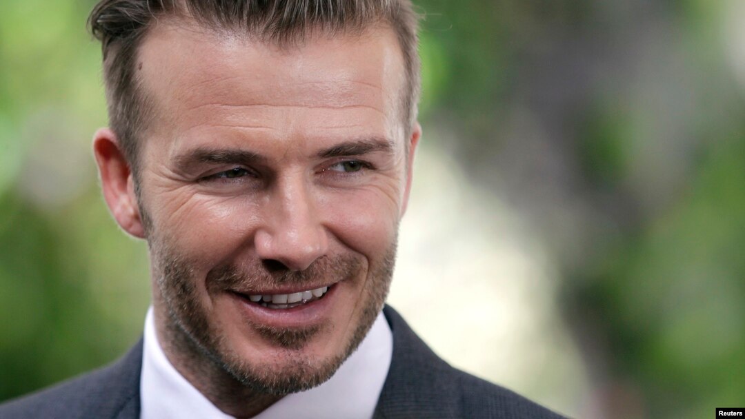 David Beckham dalam sebuah konferensi pers di Miami, Florida (5/2). (Reuters/Andrew Innerarity)